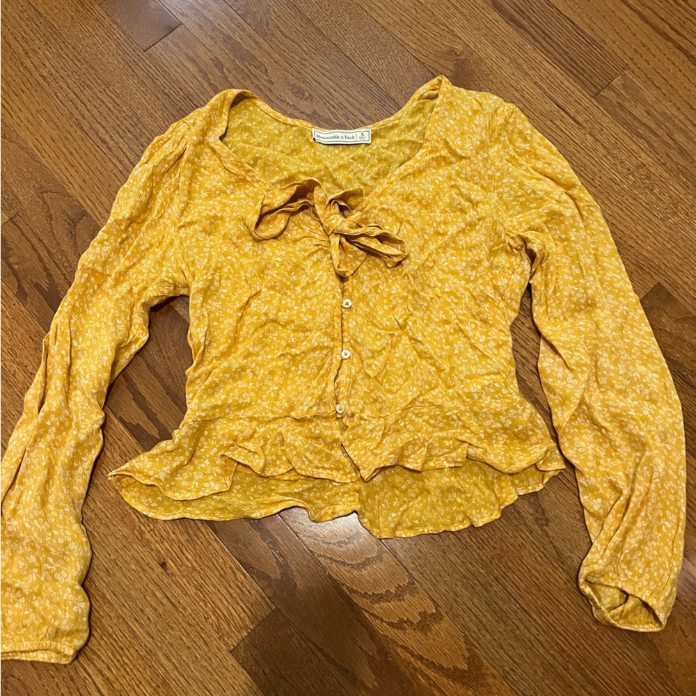 abercrombie flower yellow blouse